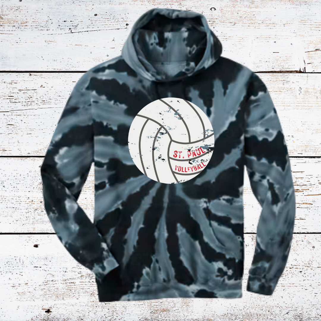St. Paul Volleyball Tie Dye Hooded Sweatshirt