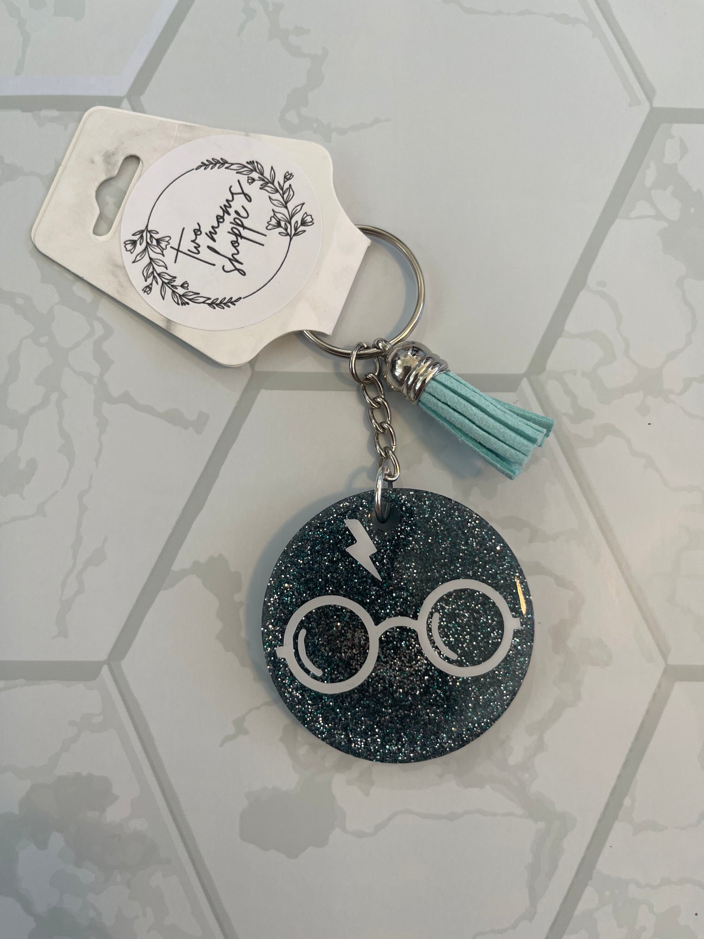Glasses and Scar Keychain
