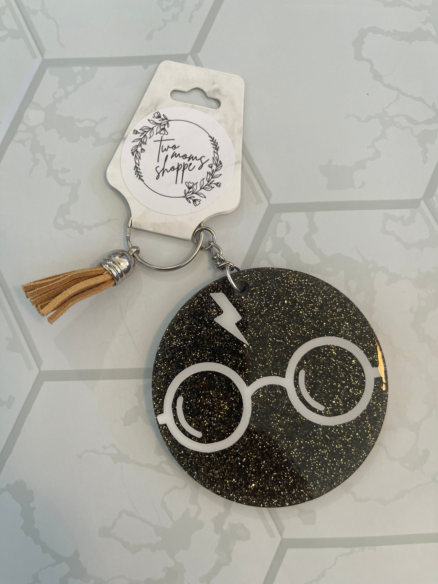 Glasses and Scar Keychain