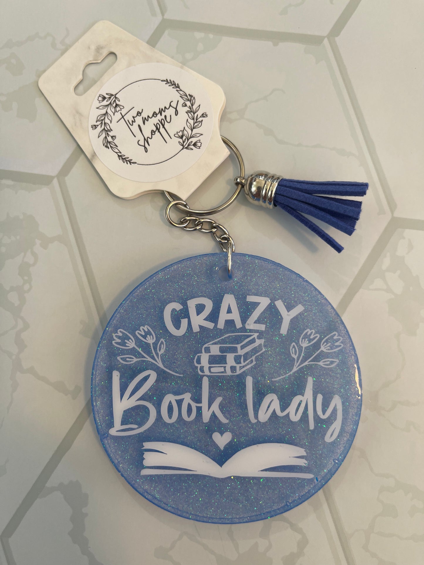 Crazy Book Lady Keychain