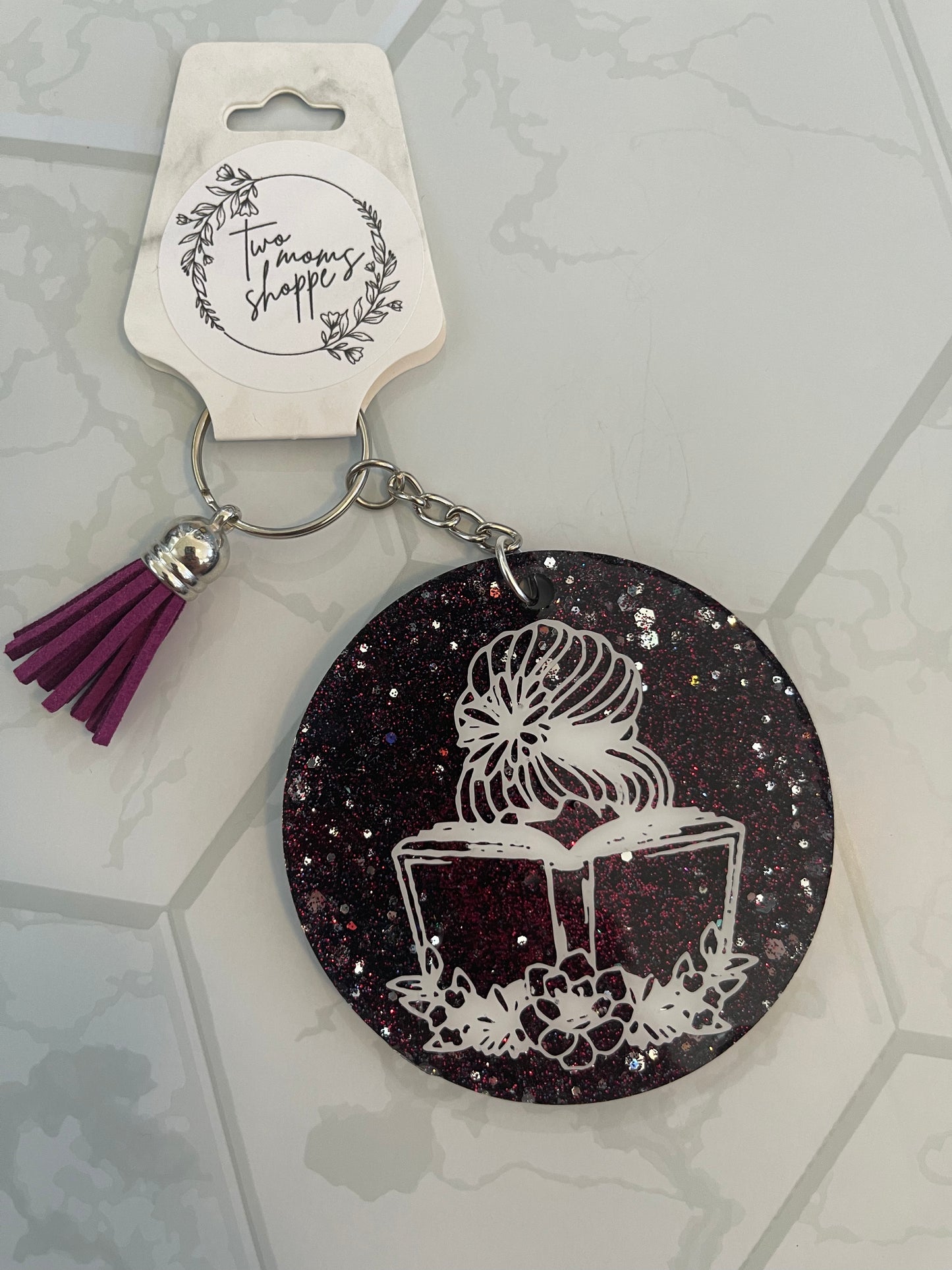 Messy Bun Reader Keychain
