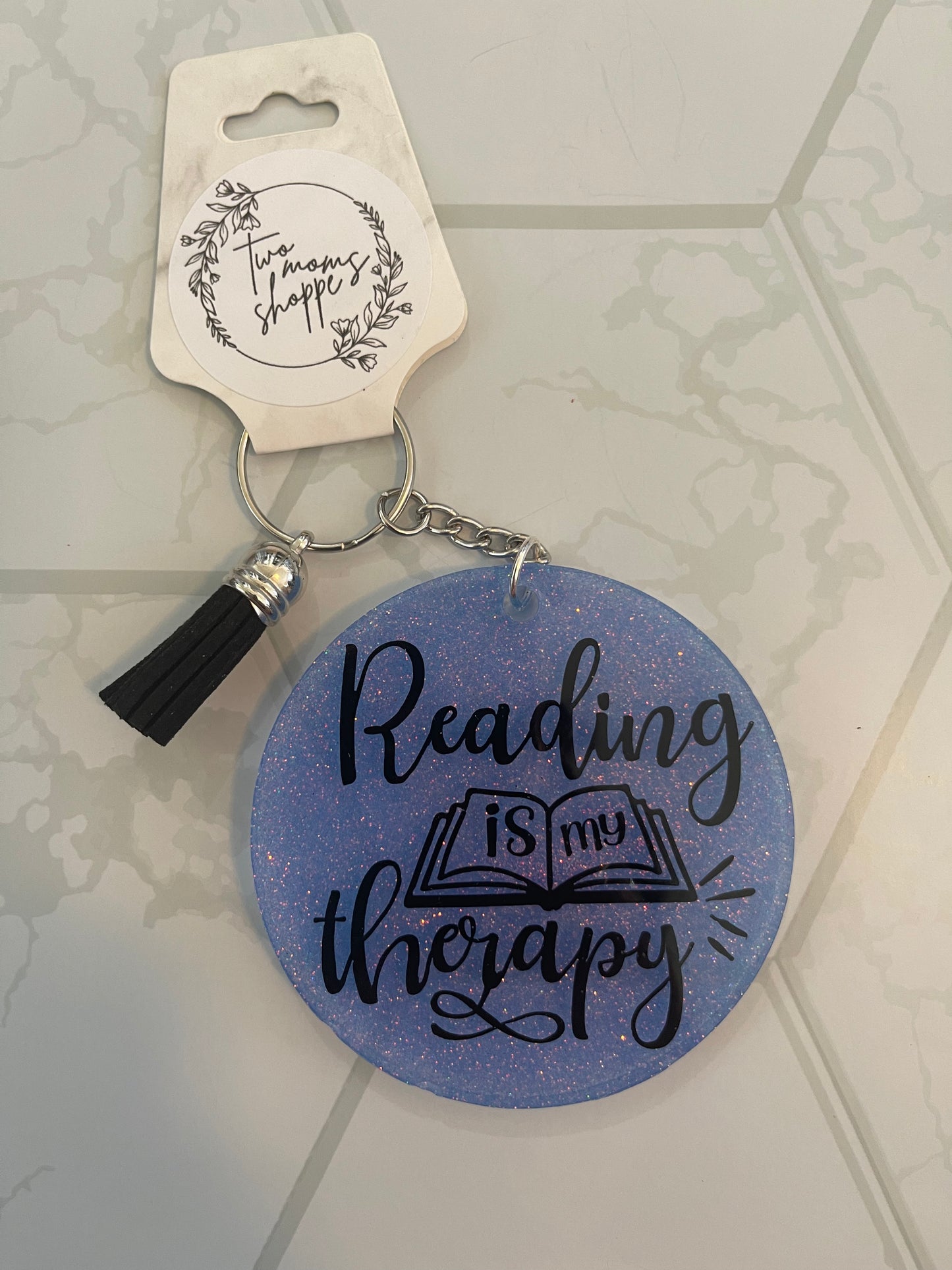 Reading is my Therapy Keychain