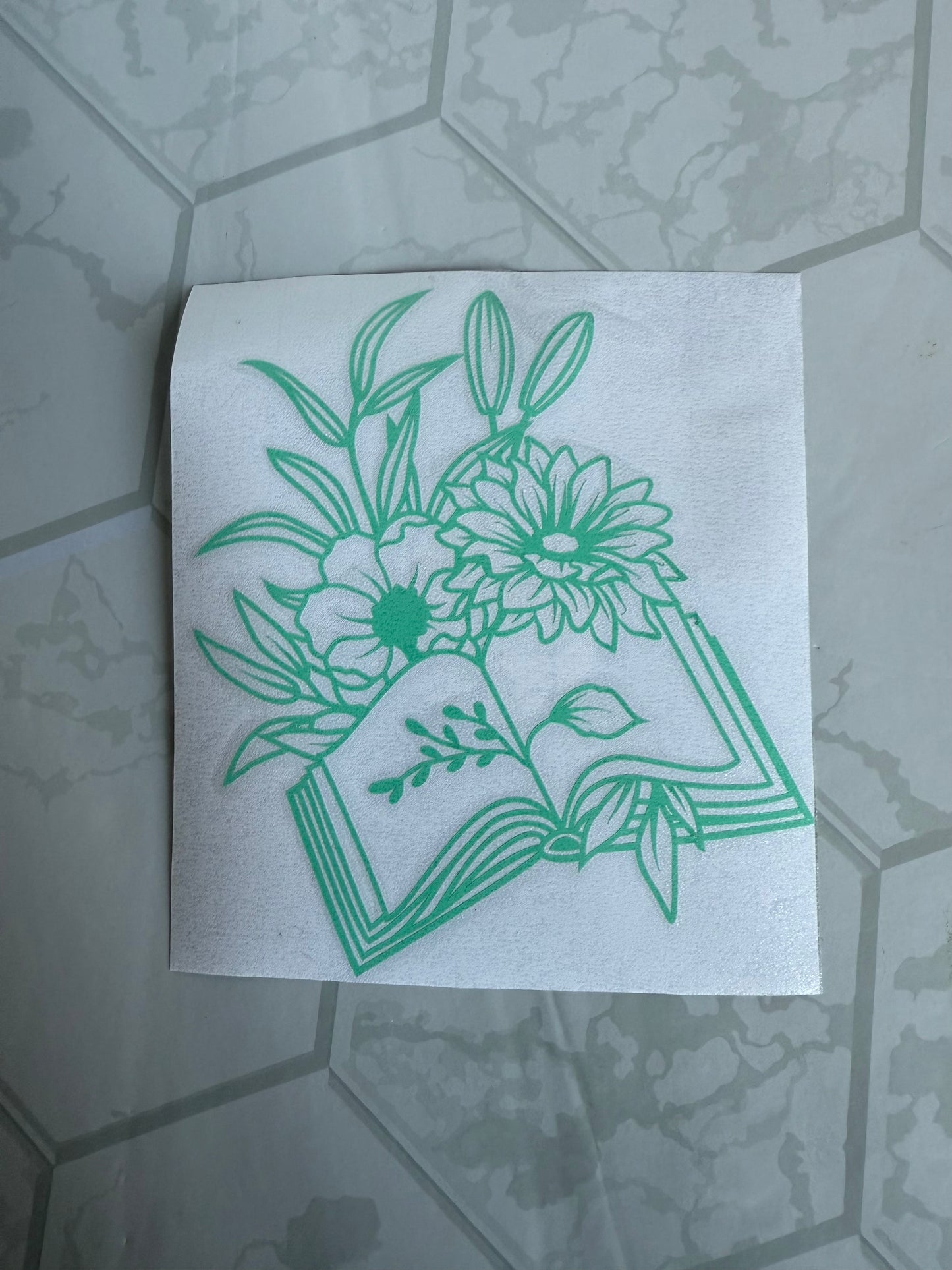 Floral Book Vinyl Car Decal