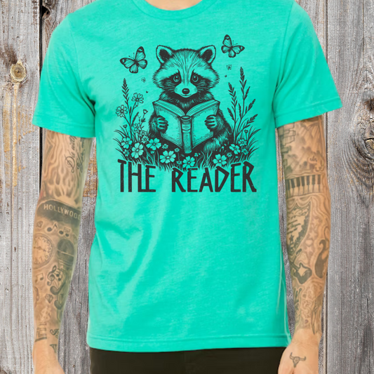The Reader Floral Raccoon
