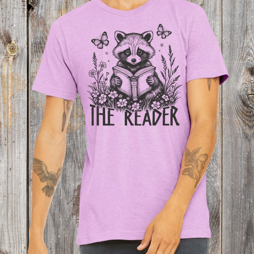 The Reader Floral Raccoon