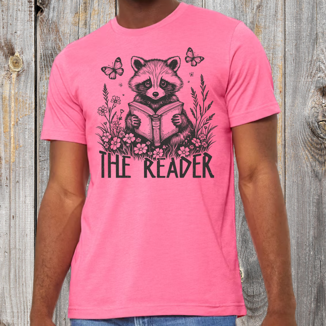 The Reader Floral Raccoon