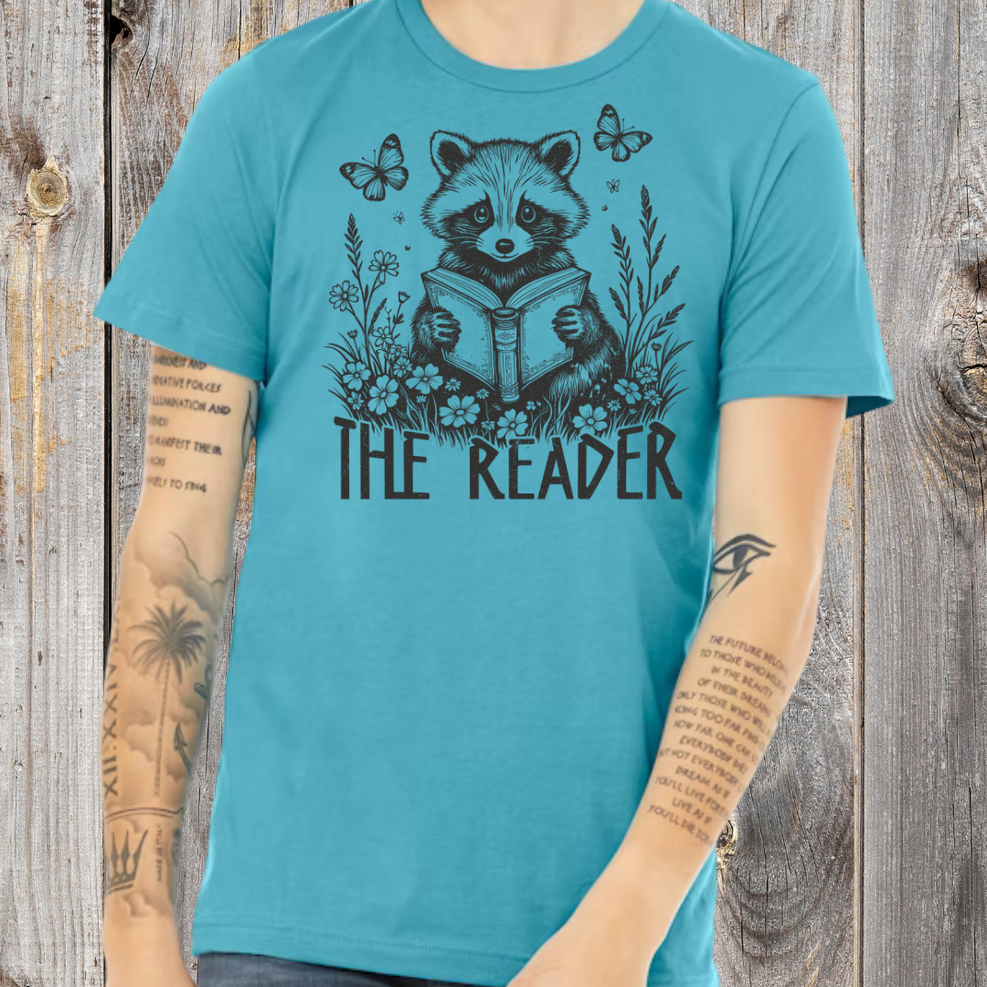 The Reader Floral Raccoon