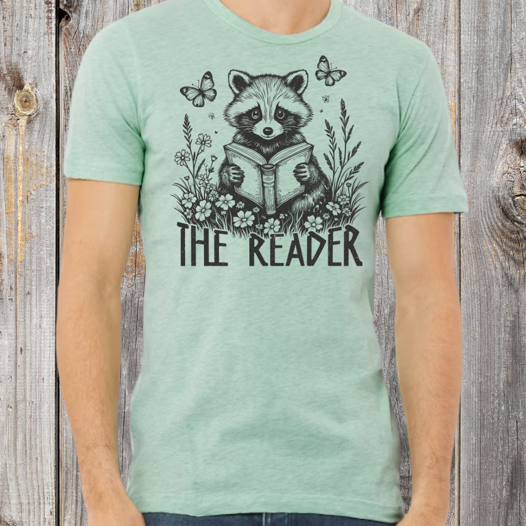 The Reader Floral Raccoon