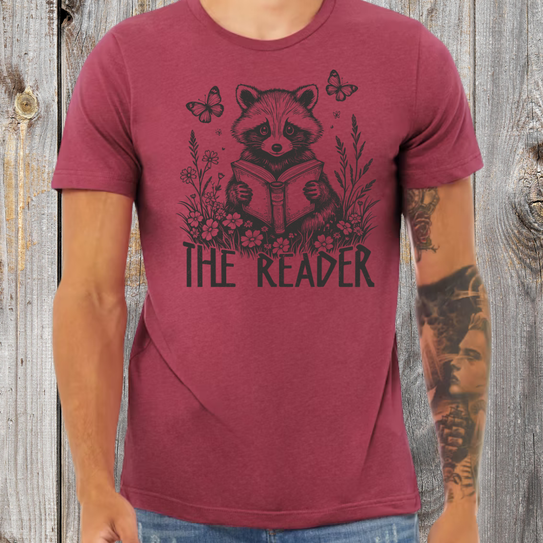 The Reader Floral Raccoon