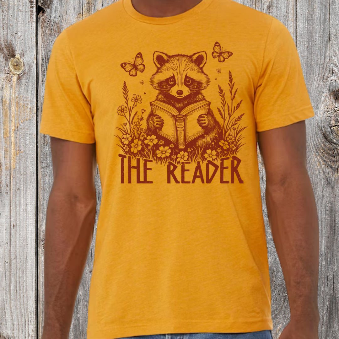 The Reader Floral Raccoon