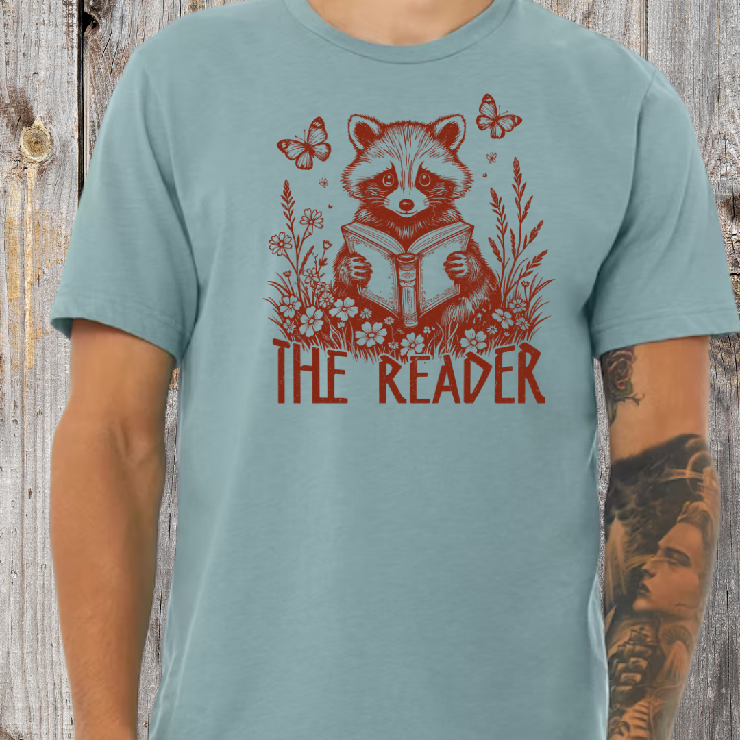 The Reader Floral Raccoon