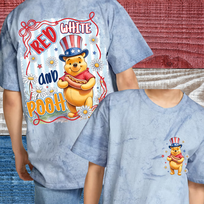 Red, White and P00H TieDye Tee