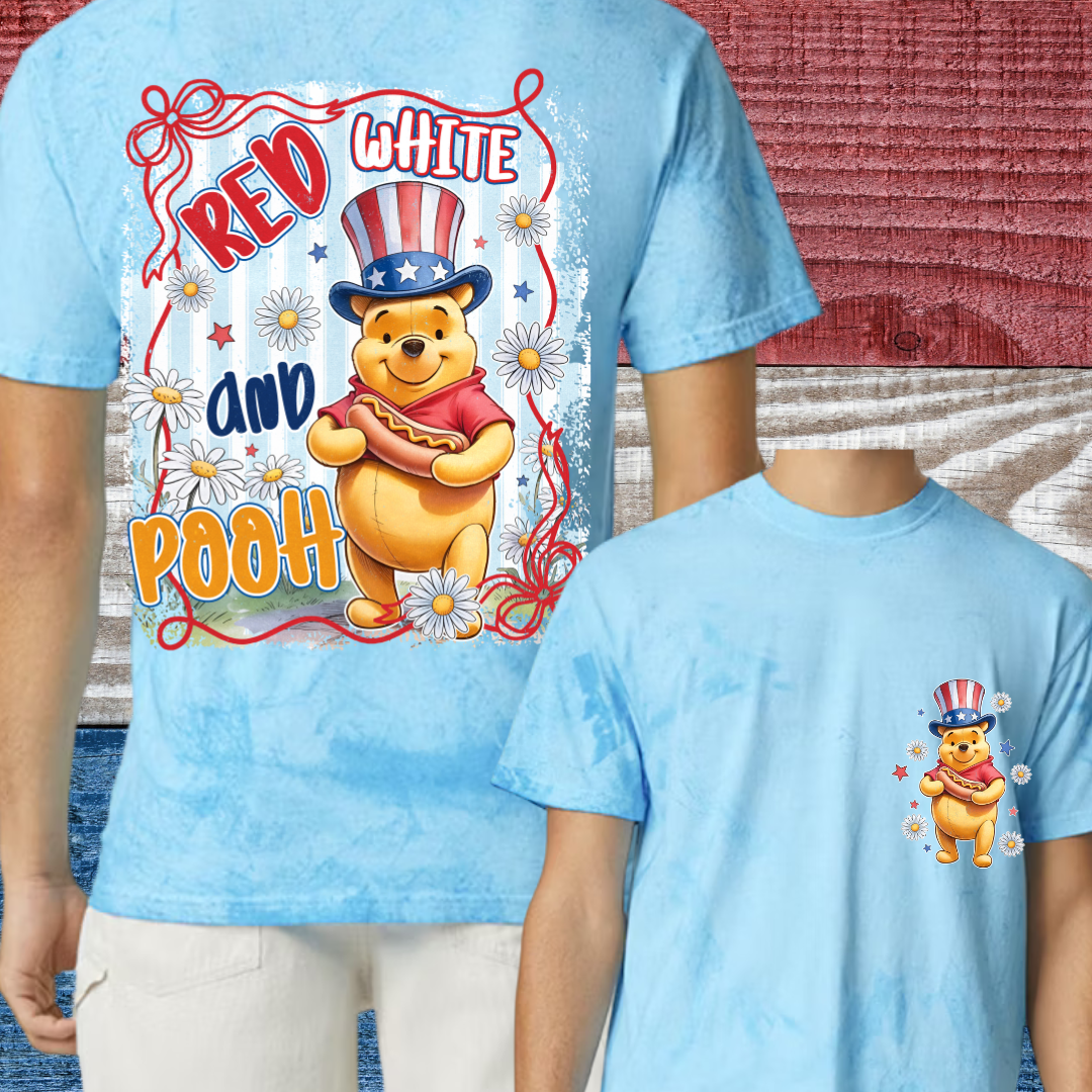 Red, White and P00H TieDye Tee