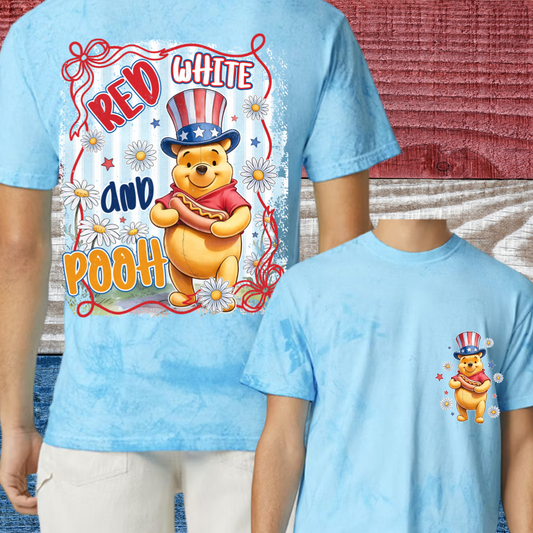 Red, White and P00H TieDye Tee