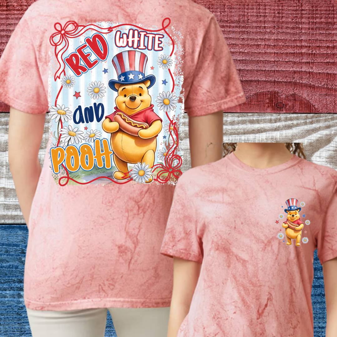 Red, White and P00H TieDye Tee