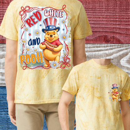 Red, White and P00H TieDye Tee
