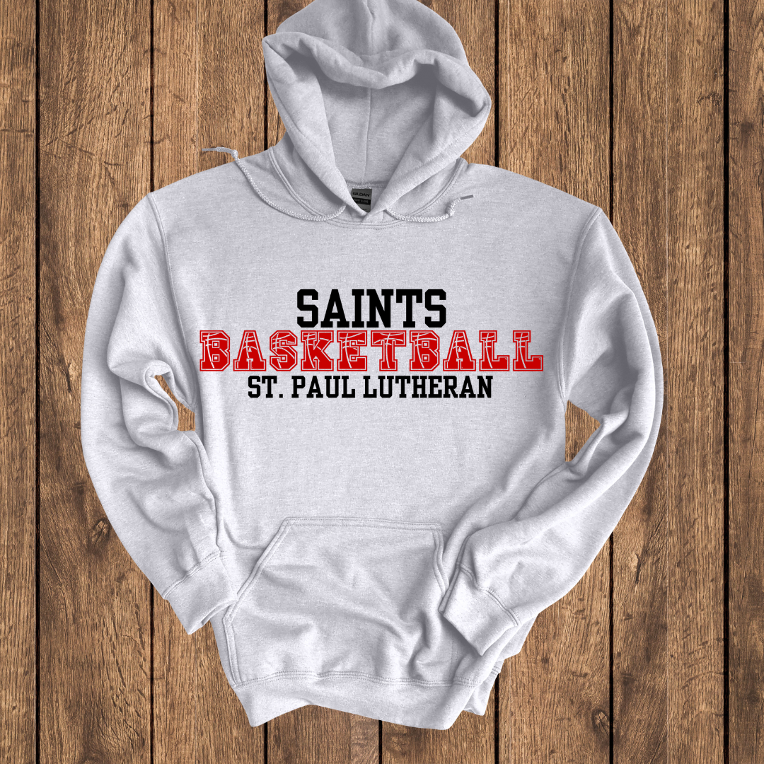 Saints Basketball- St. Paul Lutheran Hooded Sweatshirt