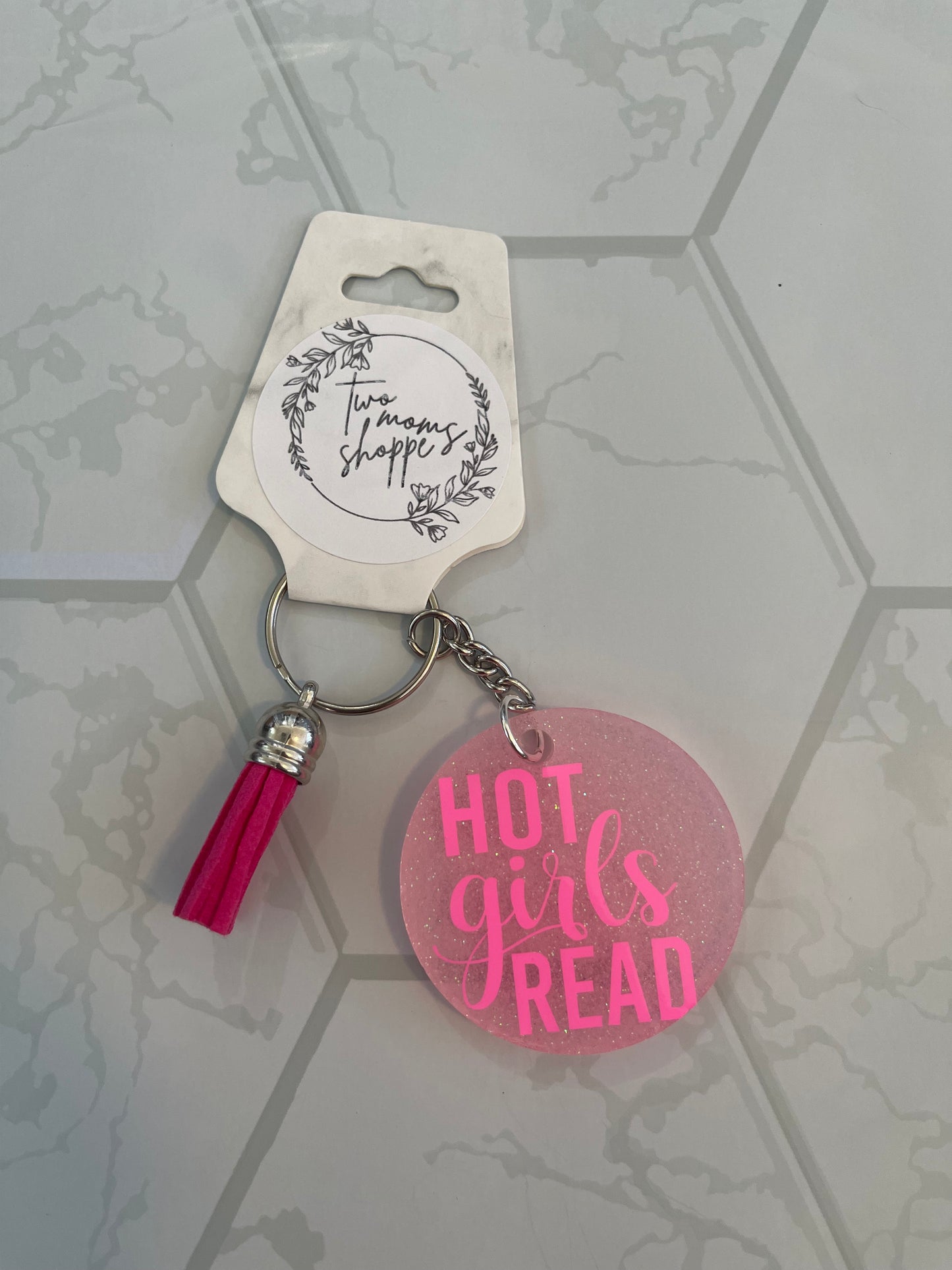 Hot Girls Read Keychain