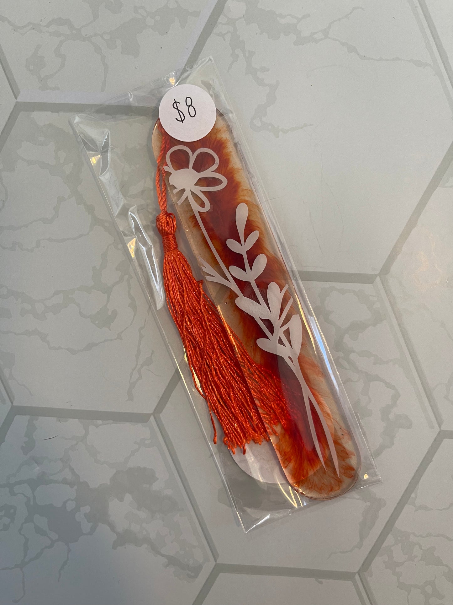 Large Floral Watercolor Bookmark